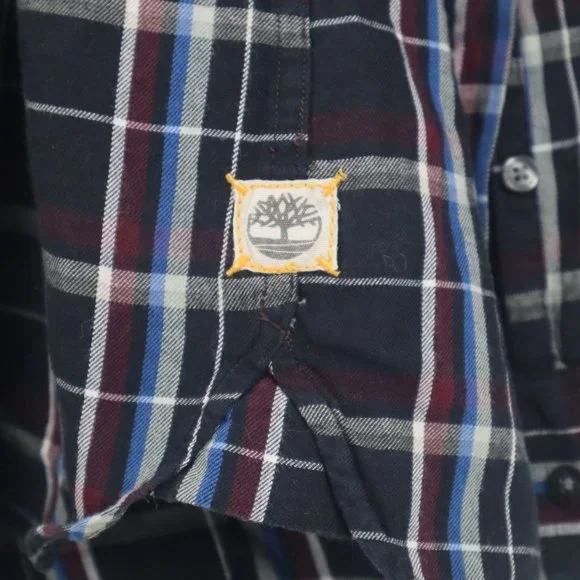 Timberland Men's Shirt LG 100% Cotton Plaid Long Sleeve Button - Picture 5 of 15
